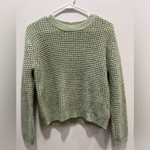 Girls L Sage Green Knitted Sweater